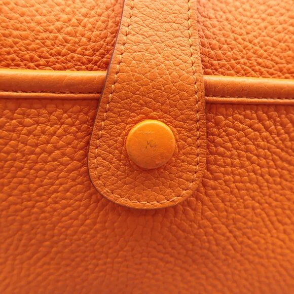 100% Authentic Hermes Evelyne Orange Leather Shoulder bag - Picture 9 of 12